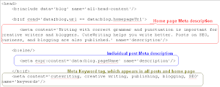 Individual Meta Description for each Blogger blog posts