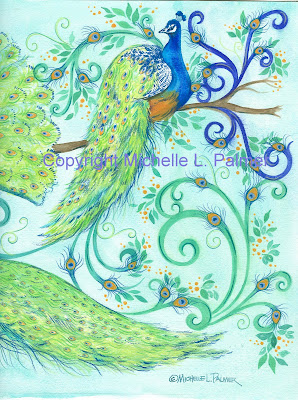 Peacock Tapestry Ornament - Free Cross-stitch Pattern: