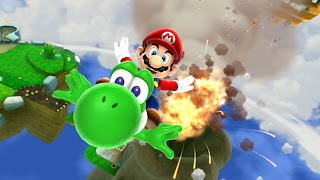 Super Mario on Dino Mario Galaxy 2 HD Game Wallpaper