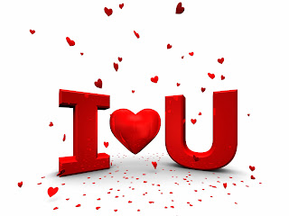 i and u 3D Text and Red Hearts HD Love Wallpaper