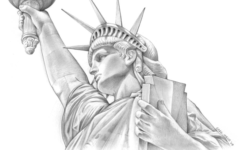 Статуя свободы рисунки для срисовки