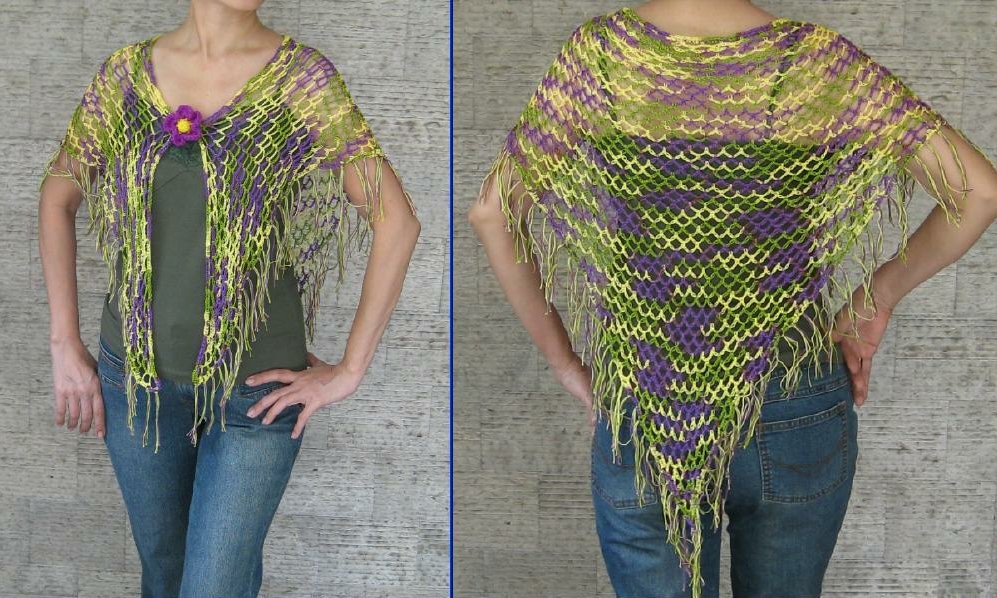 Crochet and Other Stuff: Tropical Shawl with fringe - free ...