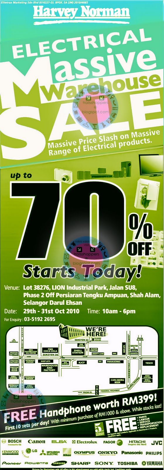 Harvey Norman Electrical Warehouse Sale up to 70 29 31 October