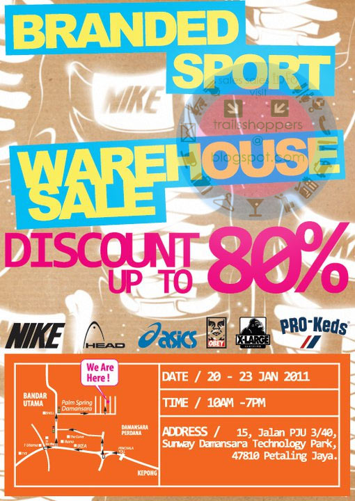 Branded Sport Warehouse Sale 20 Jan 23 January 2011
