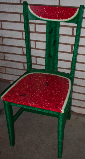 watermelon painted chair