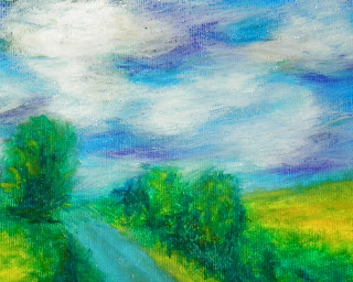 oil pastel landscape