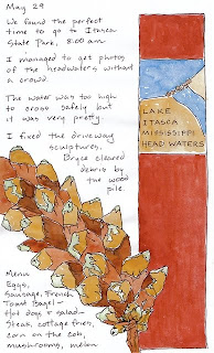 artist journal page about itasca state park