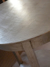 the silver leafed side tables