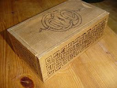 An old box I burned a celtic pattern on