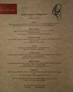 Chef's 5-course tasting menu from Woodfire Grill, and Kevin Gillespie, January 12, 2010