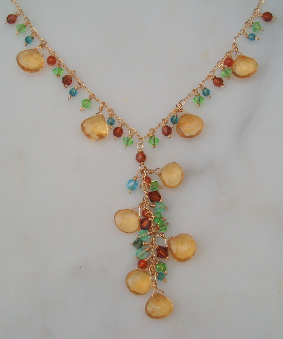 Citrine and Crystal Cluster Necklace