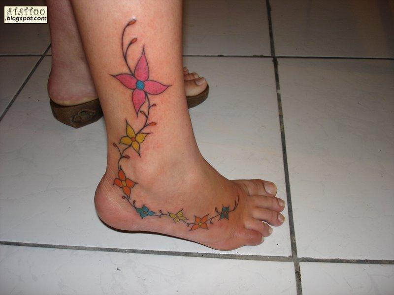 Fotografías de tattoos de flores para la pierna  maorí