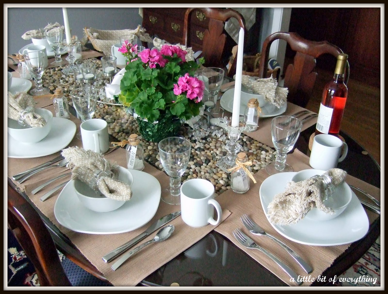 a little bit of everything: Table Setting: Birthday Dinner in Beige and