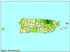 Mapa de Puerto Rico personas por millas cuadradas