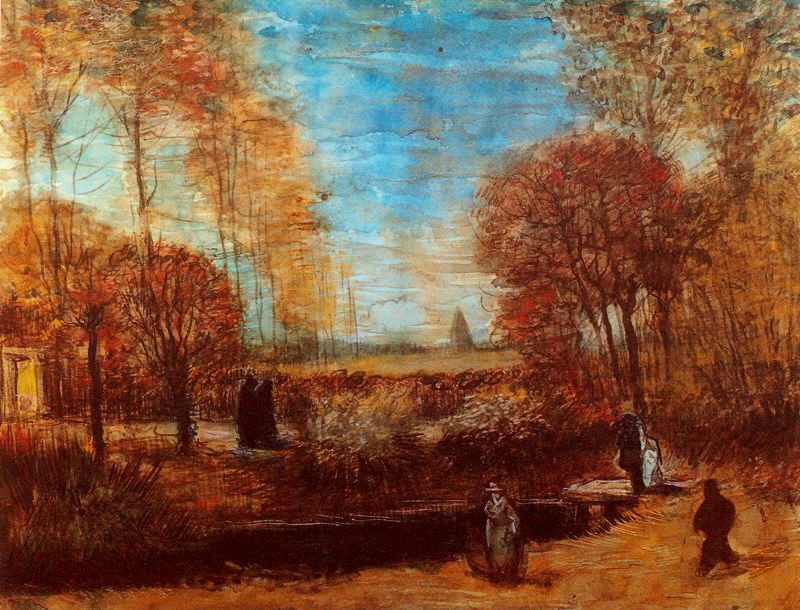 [Vincent+Van+Gogh,+El+jardín+parroquial+de+Nuenen+con+estanque+y+figuras.jpg]