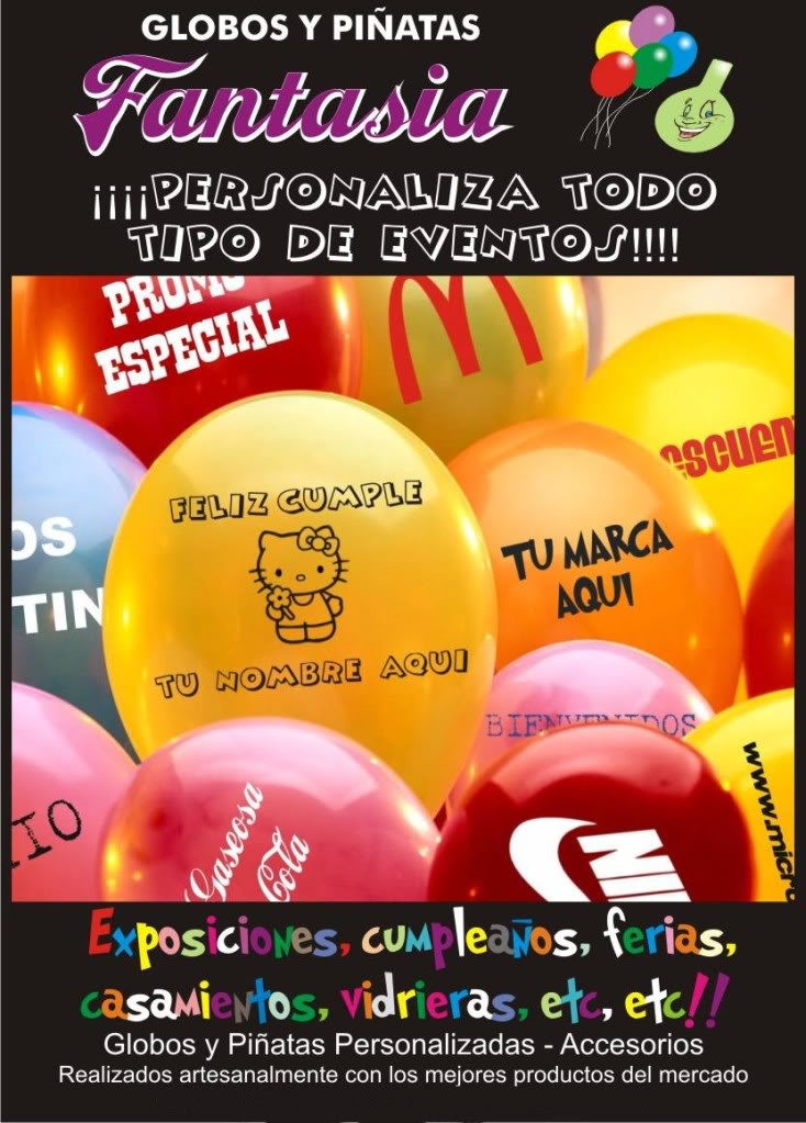 Globos y Piñatas FANTASIA GLOBOS Y PIÑATAS PERSONALIZADAS FANTASIA