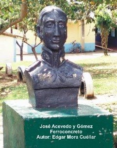 Figura en concreto ubicada en el Colegio José Acevedo y Gómez