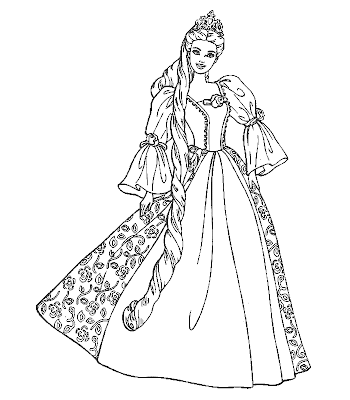 disney princess coloring pages free. Barbie Princess Coloring Pages