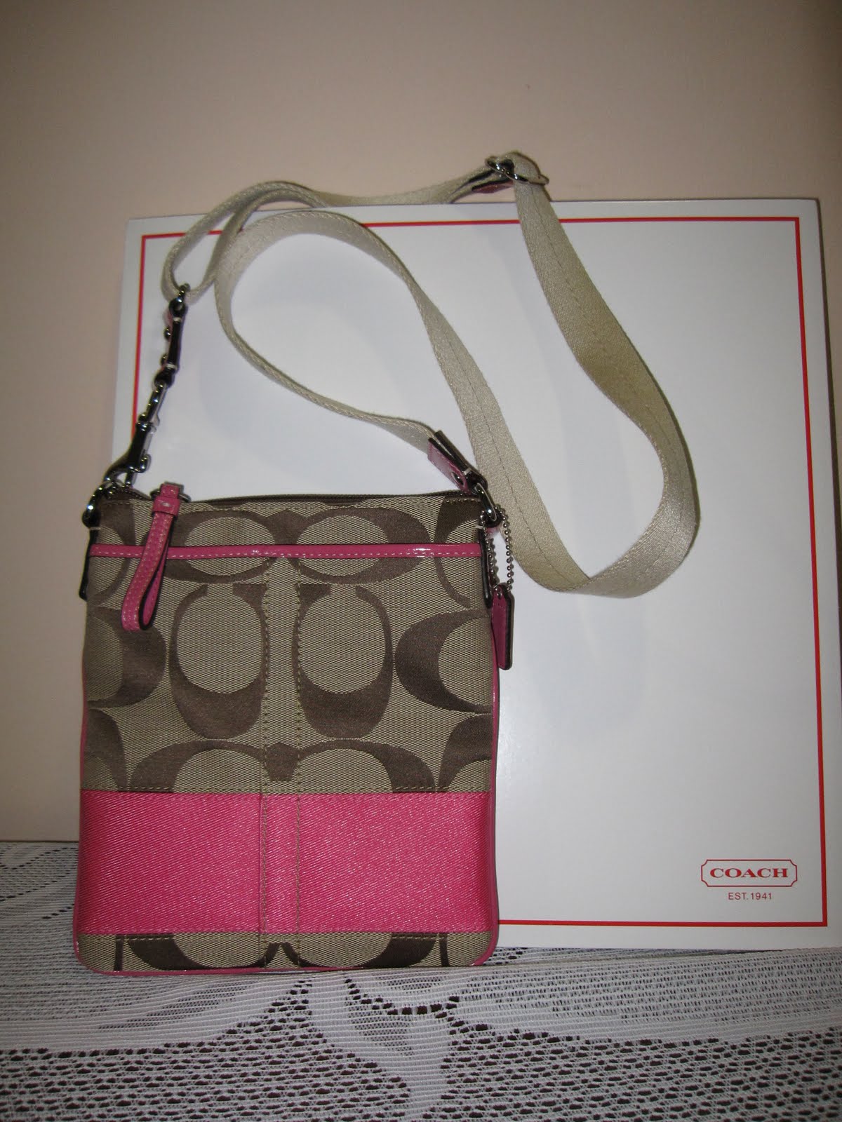 PJ Mini Coach: Classic Singature C sling/swing bag