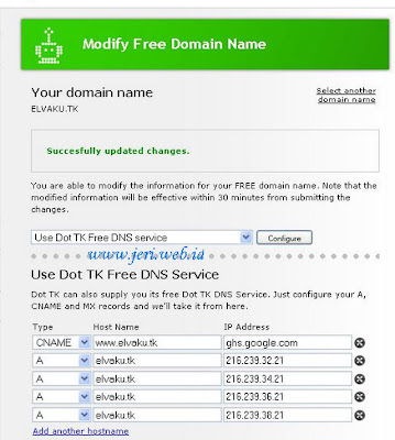 Register and setup domain Free tk for blogger