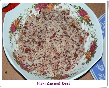 nasi corned beef Sarawak