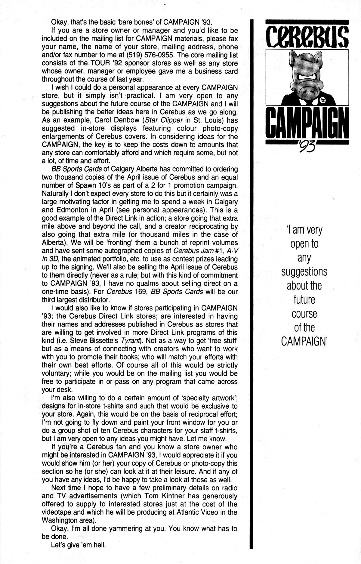 Read online Cerebus comic -  Issue #167 - 33