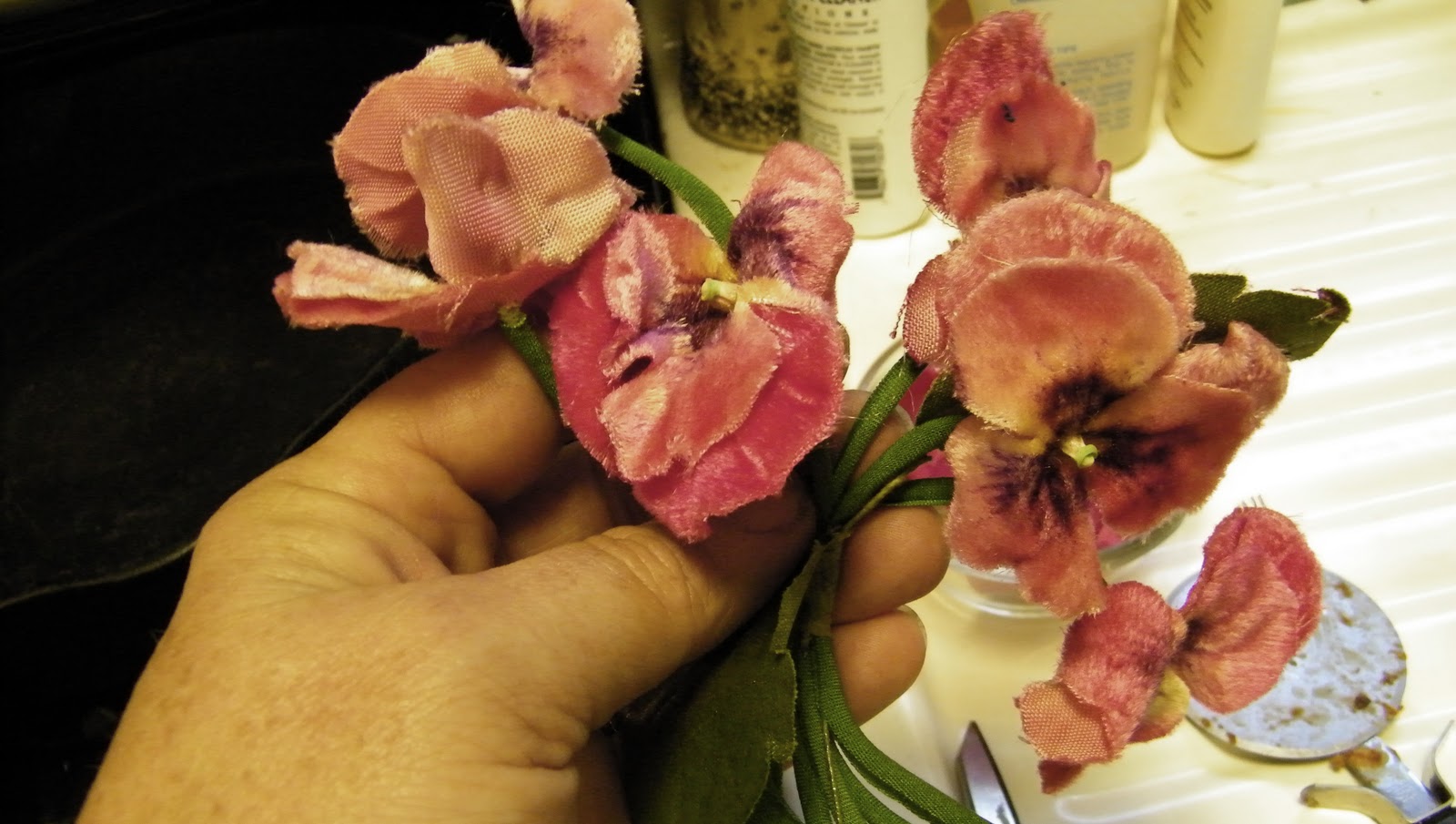 Badger's Megalithic Melange Tutorial Fluffing Vintage Silk Flowers