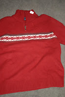 red sweater - before