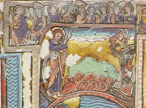 Top enlarge portion that shows council in heaven & the fall of the angels