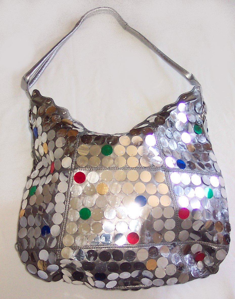 Unique Green Couture Disco Ball Handbag