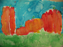 kindergarten watercolor painting mixing