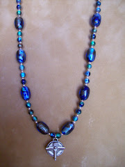 Blue cross necklace