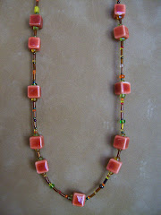 Brown/orange raku necklace