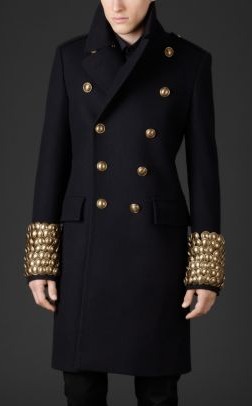 burberry technical wool military overcoat