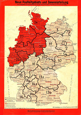 1943 und 1946 – Postleitzahlenkarte von Deutschland | Historische