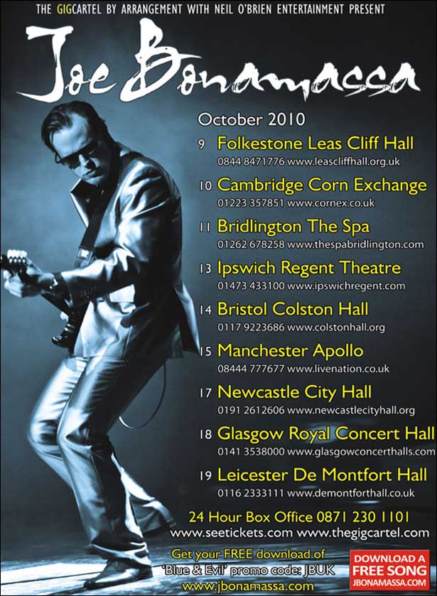 Joe Bonamassa UK tour dates
