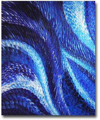 Blue Textured Oil Painting