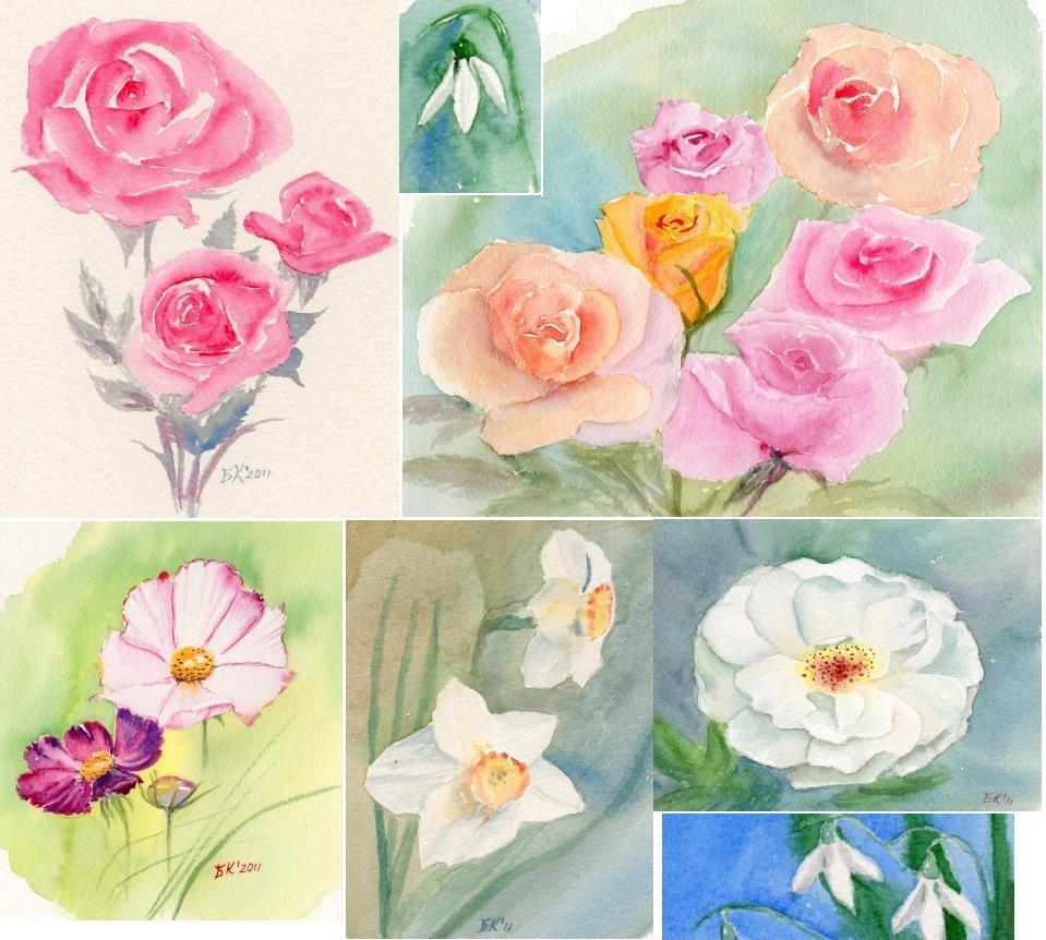 Blaga's watercolors Flowers