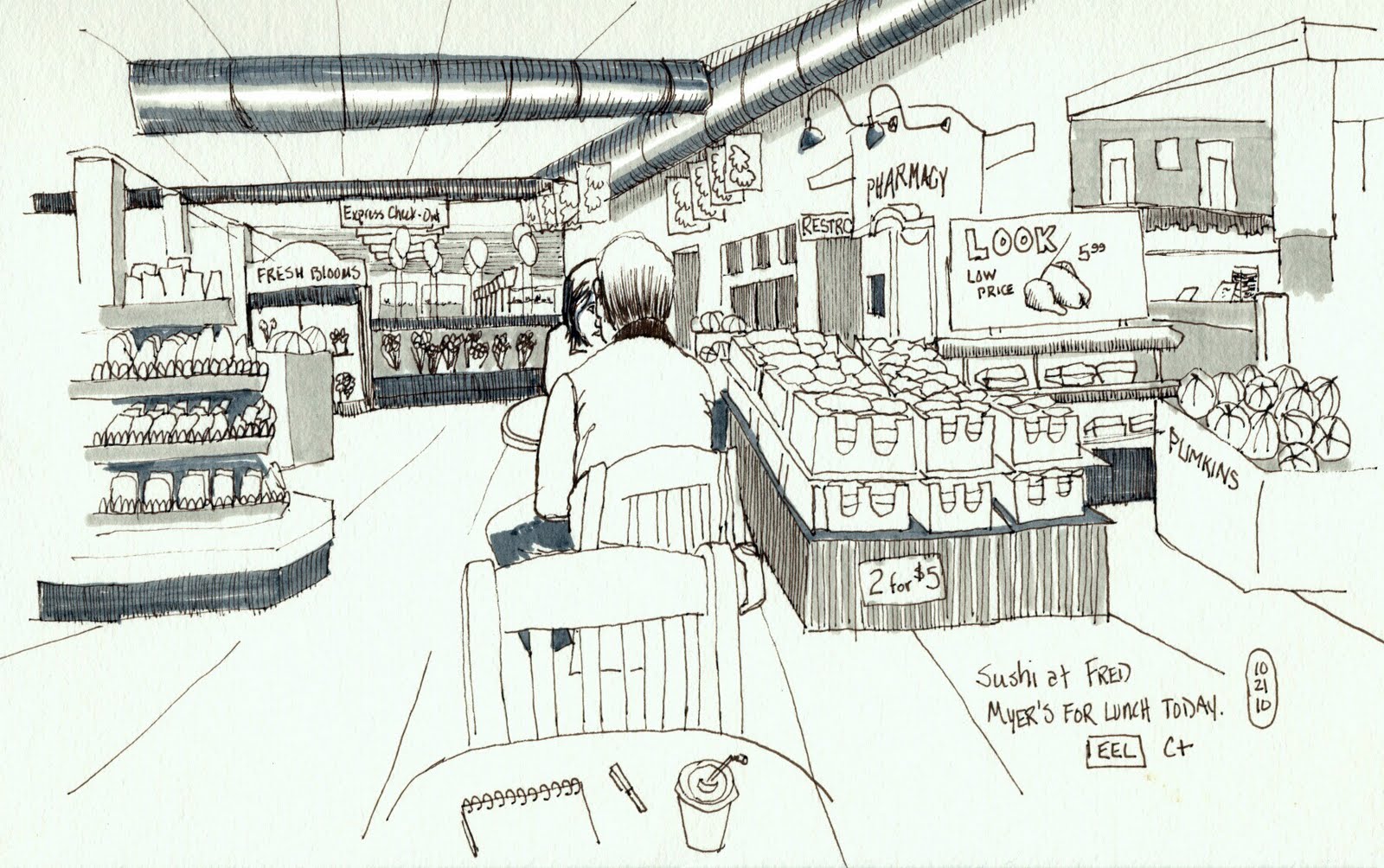 Art-a-Day: "Groovin' for some Sushi at Fred Meyers"