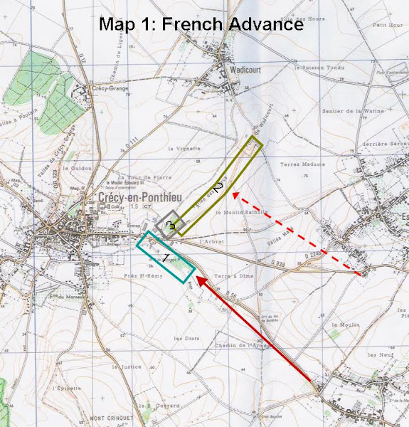 Map 1: French Advance on Crecy