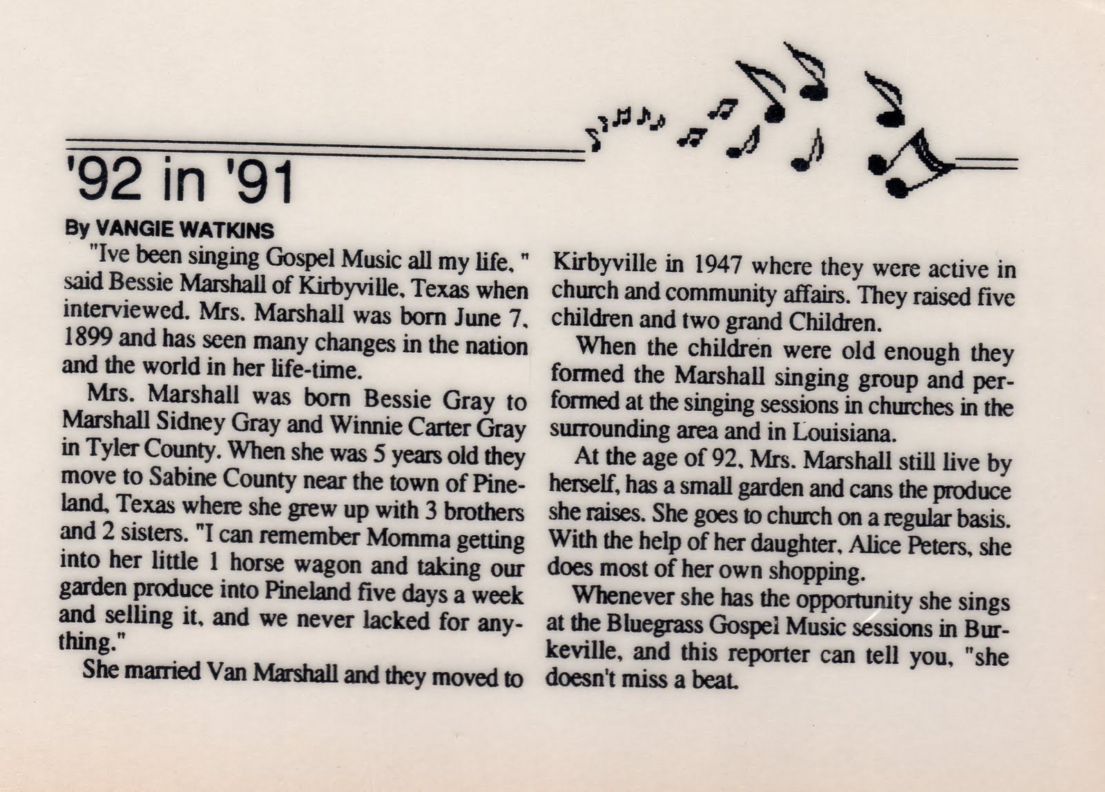 EastTexasGenerations Van Daniel Marshall and Bessie Gray (67 and 68)