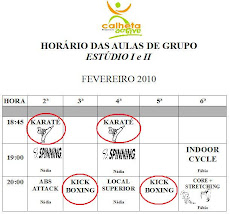 Horário das Aulas de Grupo