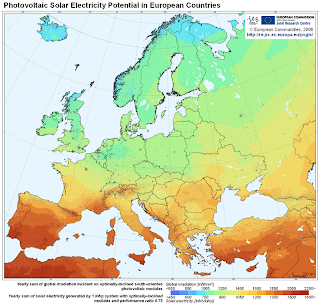 Photovoltaic Solar Electricity Potential in European Countries - European Commission JRC 2006