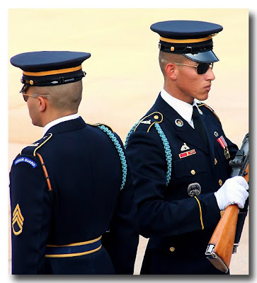 Sargent Inspects Guard - Arlington National Cemetery