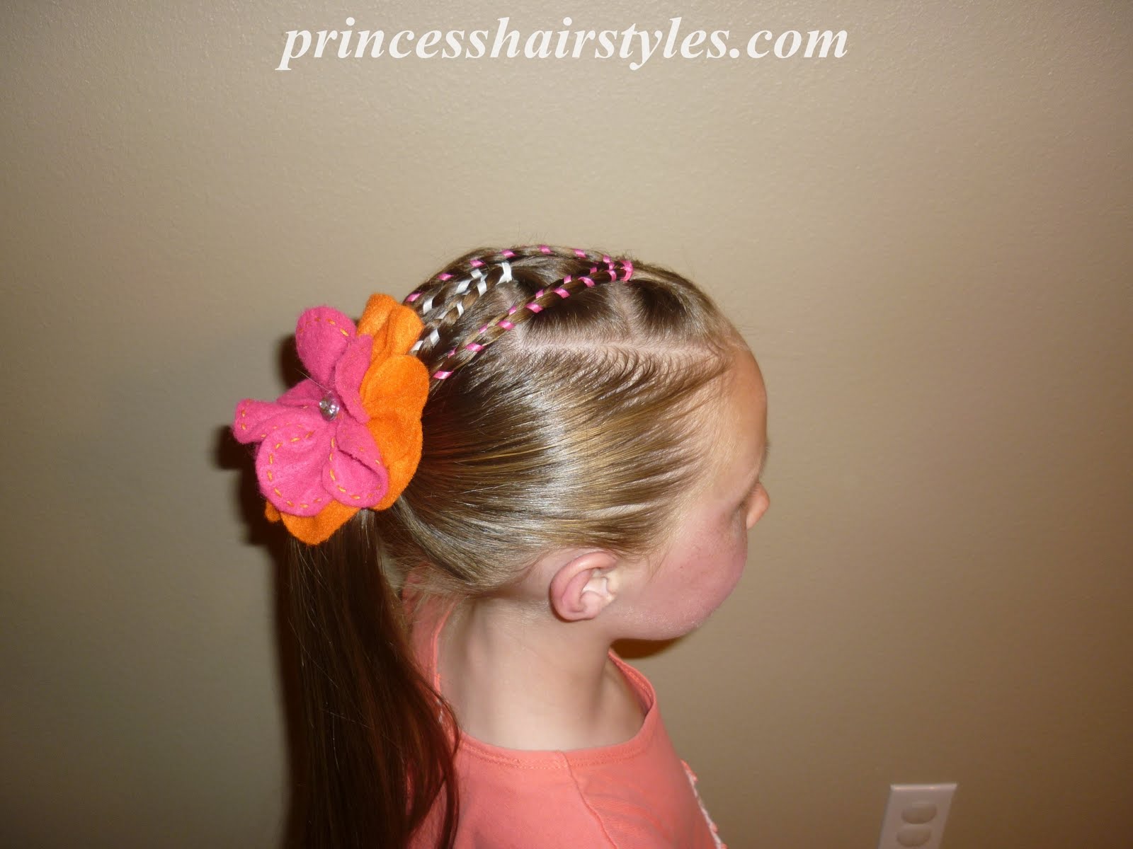 Ribbon Braided Ponytail Hairstyles For Girls Princess Hairstyles