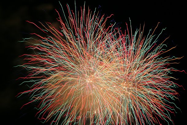 Fireworks display during John and Ellie's wedding at the Harbor Lights room in downtown Milwaukee