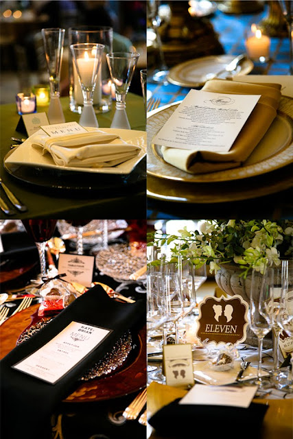 Place settings at various tables during Saz's Spring Wedding Showcase
