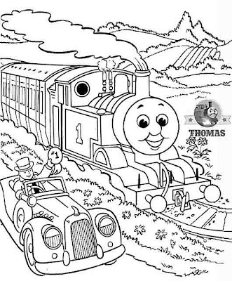 The best Kids Art online free Thomas tank coloring pages with red Bertie bus