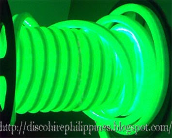 Disco tube neon pipe lighting in the color luminous green