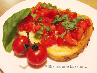 Bruschete cu rosii si busuioc